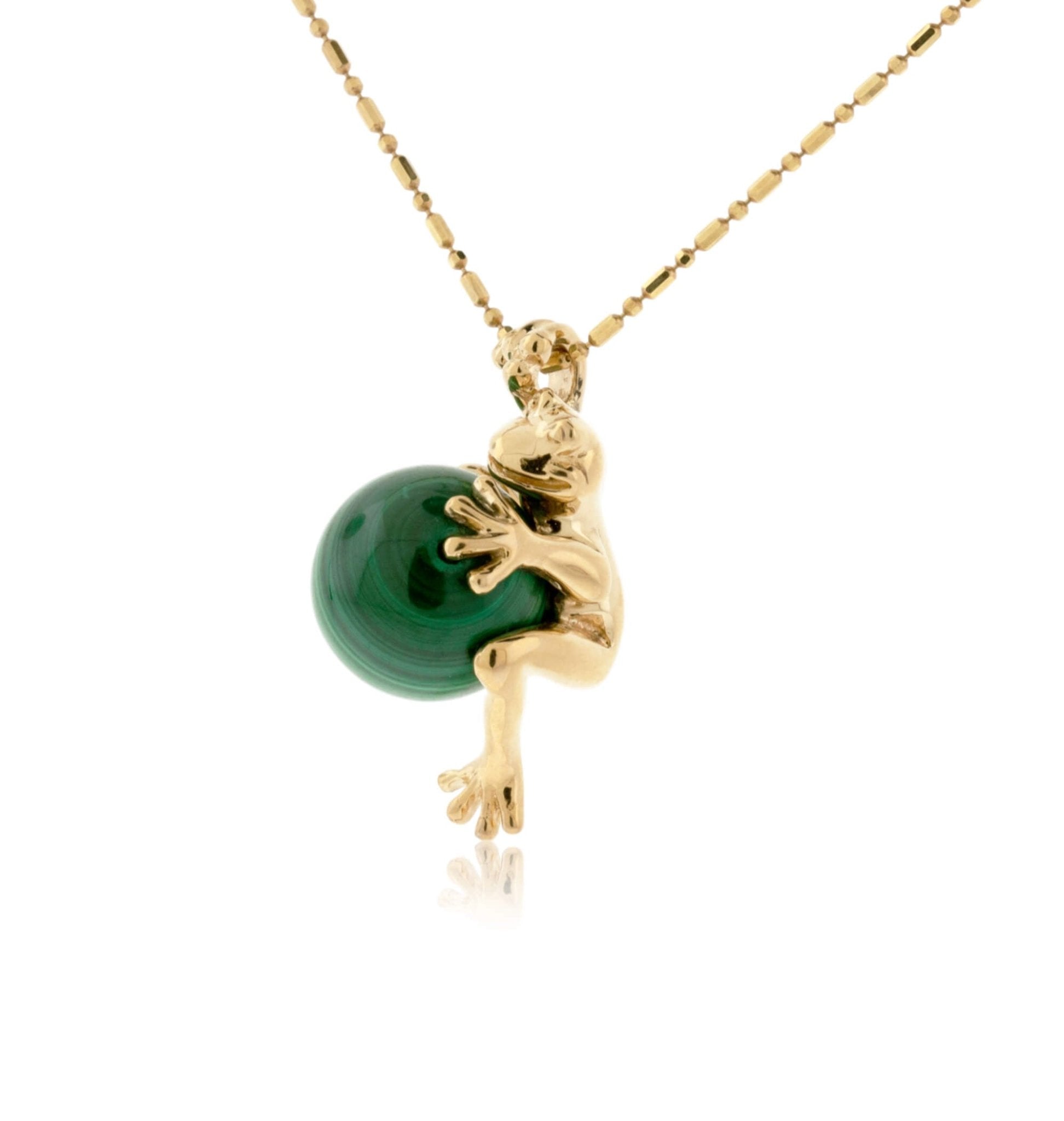 Gold Frog Swimming in Flower Pond Necklace by Eric et Lydie – JJ Caprices